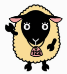 長野県信州新町の、めん羊（サフォーク）振興のイメージキャラクター「めん子ちゃん」