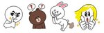 LINEのキャラクター、ムーン、ブラウン、コニー、ジェームス